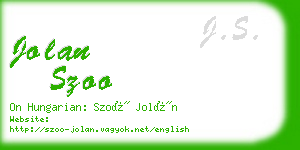 jolan szoo business card